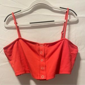 🌻HP🌻Bogo NWOT Privacy Please XS Pink Button-Up CropTop & Zaful Sunflower Bandeau